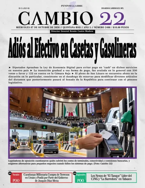 Portada de Diario Cambio 22 (contraportada)
