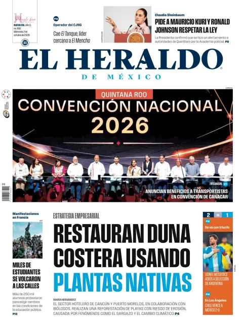Portada de El Heraldo de Mexico - Quintana Roo