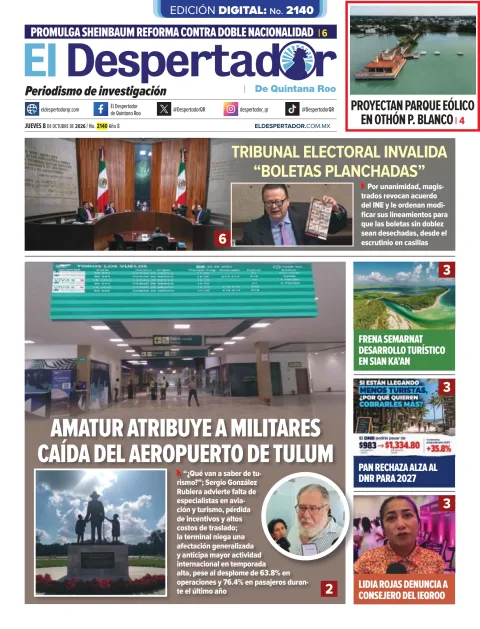 Portada de El Despertador de Quintana Roo