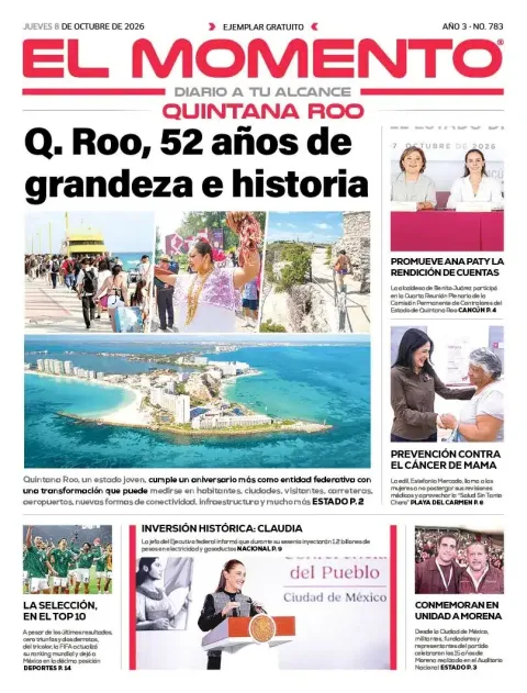 Portada de El Momento Quintana Roo