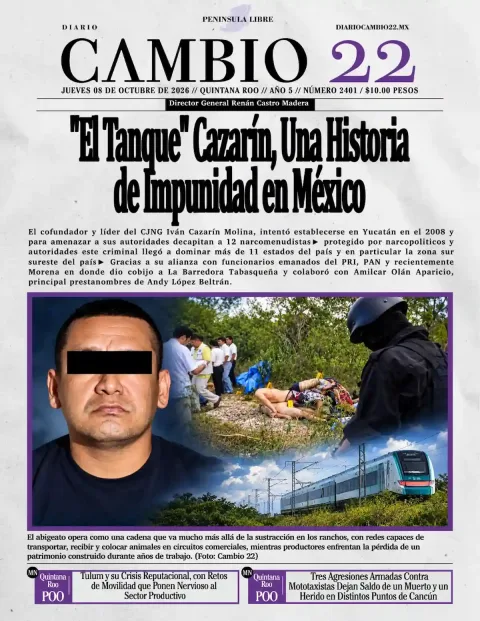 Portada de Diario Cambio 22 (Contraportada)