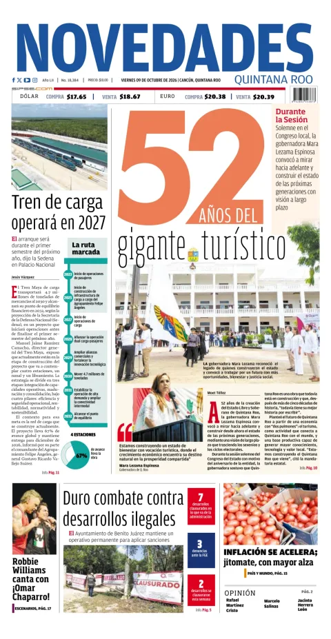 Portada de Novedades Quintana Roo