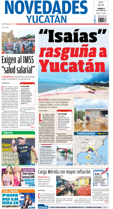 Portada de Novedades Yucatan