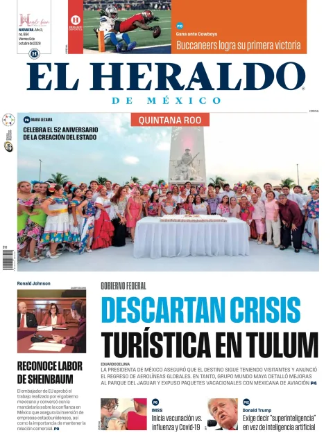 Portada de El Heraldo de Mexico - Quintana Roo