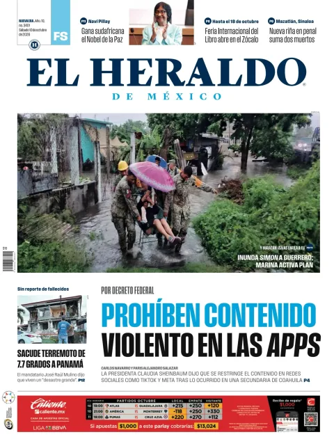 Portada de El Heraldo de Mexico