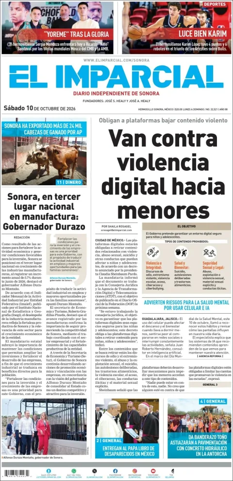 Portada de El Imparcial