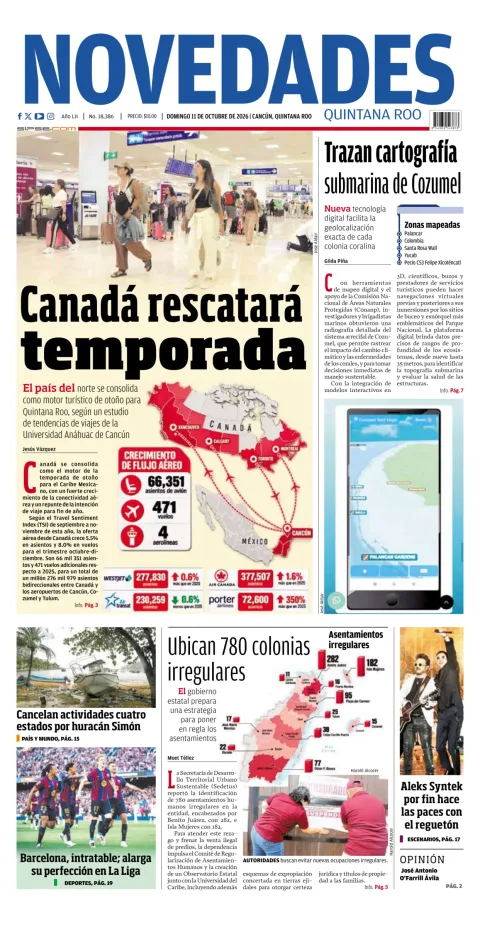 Portada de Novedades Quintana Roo