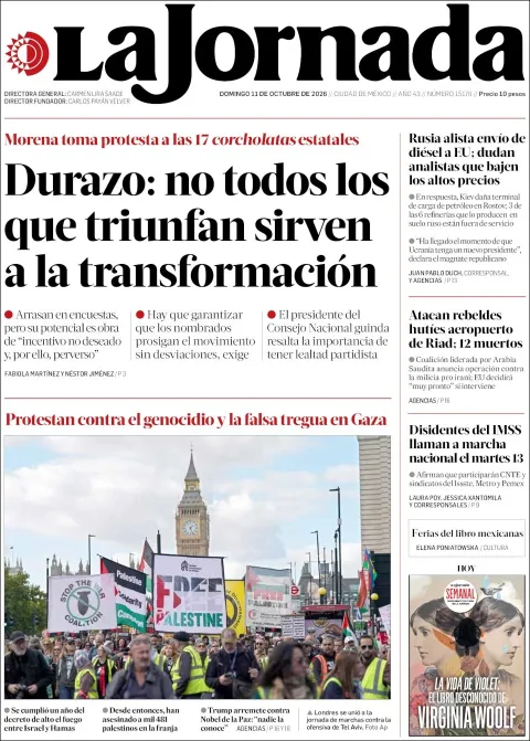Portada de La Jornada