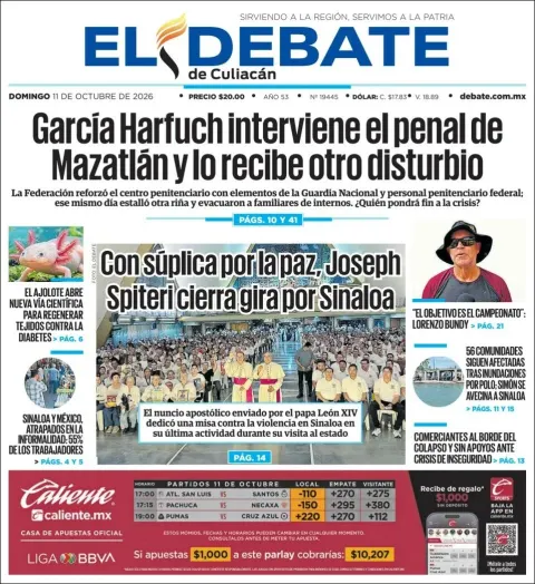 Portada de El Debate de Culiacan