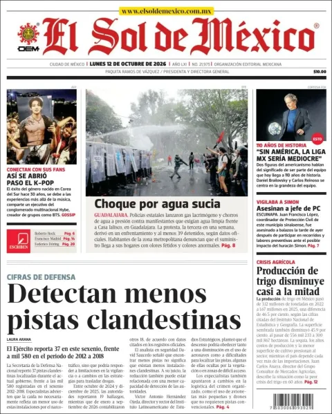 Portada de El Sol de Mexico