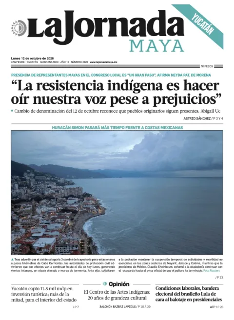 Portada de La Jornada Maya Yucatán