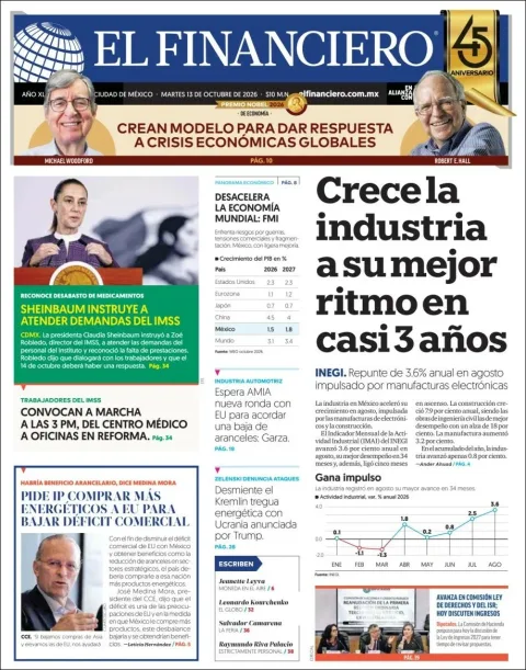 Portada de El Financiero