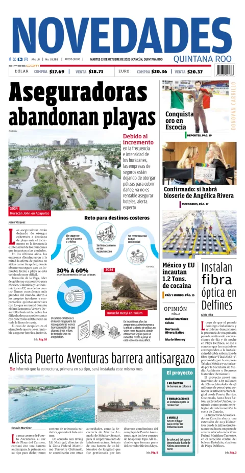 Portada de Novedades Quintana Roo