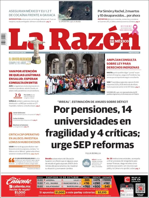 Portada de La Razon