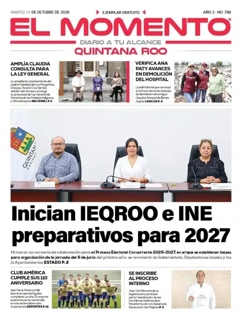 Portada de El Momento Quintana Roo