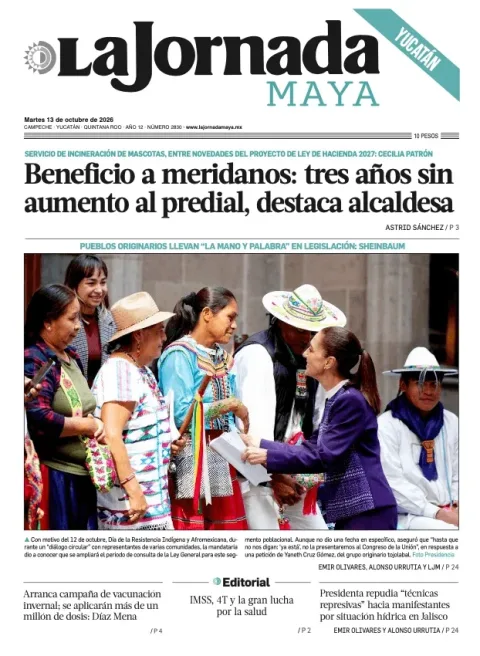 Portada de La Jornada Maya Yucatán