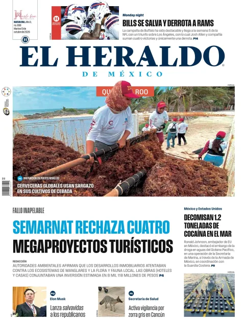 Portada de El Heraldo de Mexico - Quintana Roo
