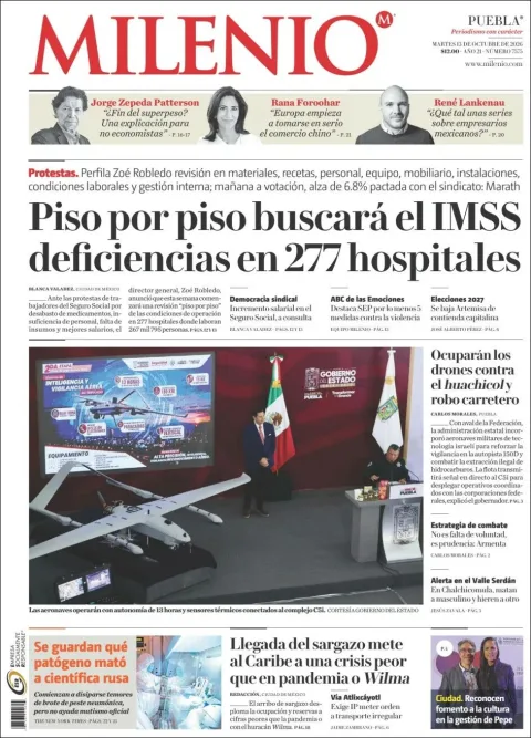 Portada de Milenio Puebla
