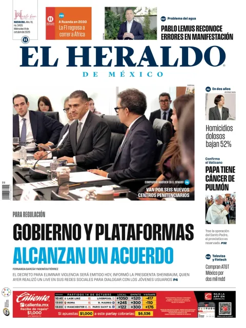 Portada de El Heraldo de Mexico