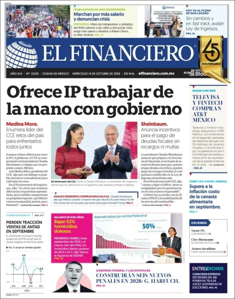 Portada de El Financiero