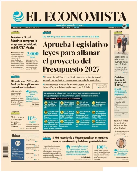 Portada de El Economista