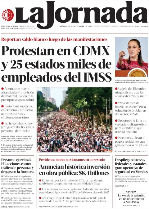 Portada de La Jornada