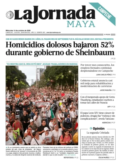 Portada de La Jornada Maya Campeche
