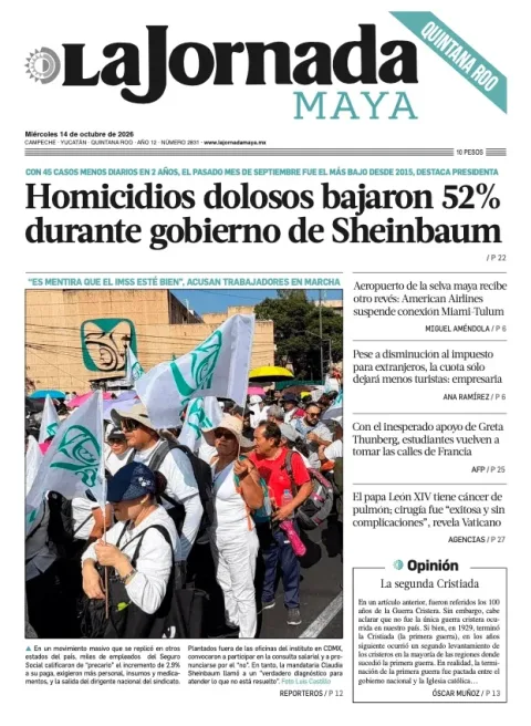 Portada de La Jornada Maya Quintana Roo