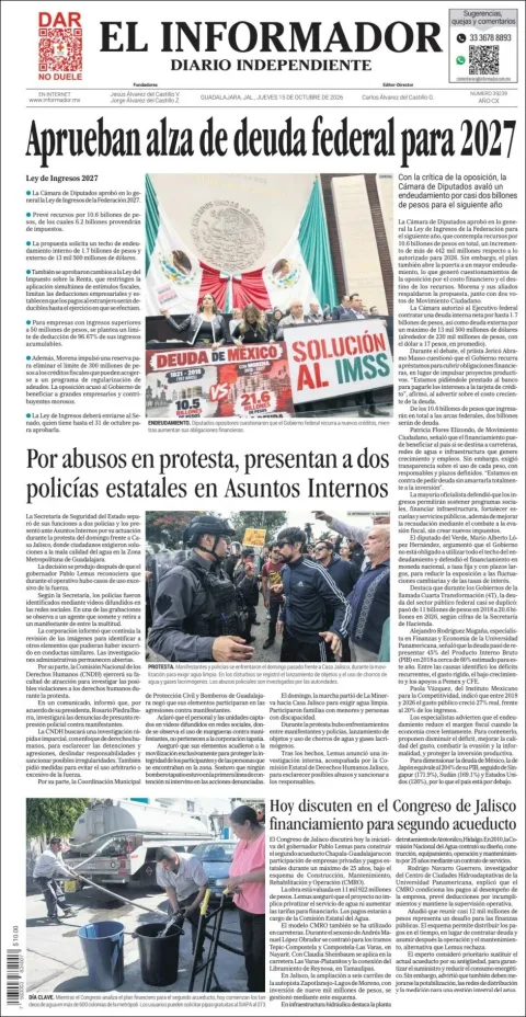 Portada de El Informador