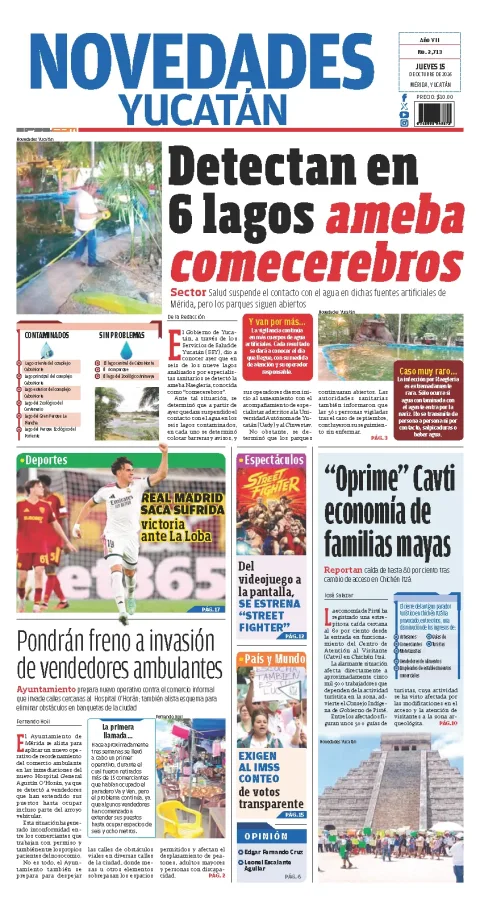Portada de Novedades Yucatan