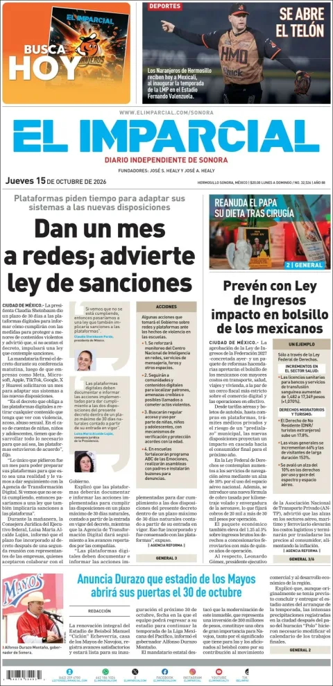 Portada de El Imparcial