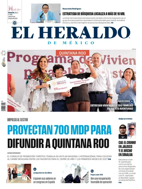 Portada de El Heraldo de Mexico - Quintana Roo