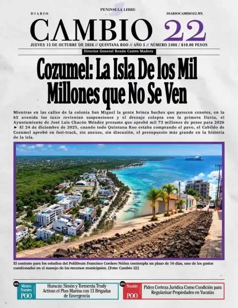 Portada de Diario Cambio 22 (Contraportada)