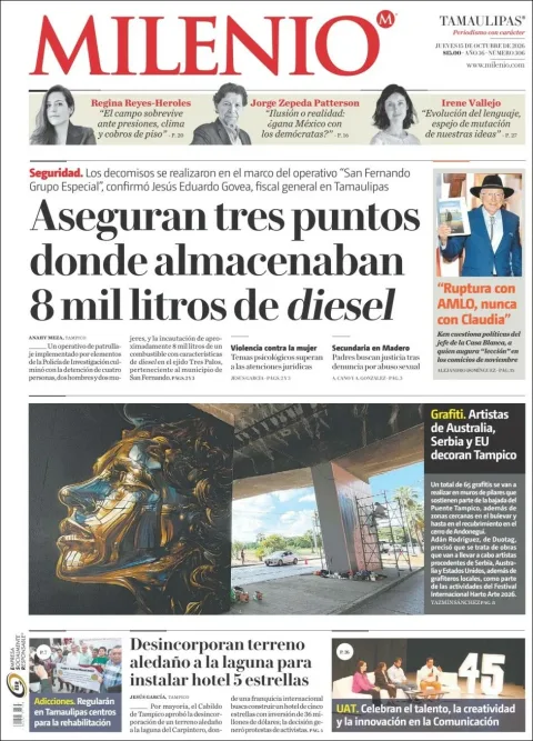 Portada de Milenio Tamaulipas