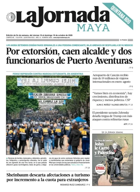Portada de La Jornada Maya Quintana Roo