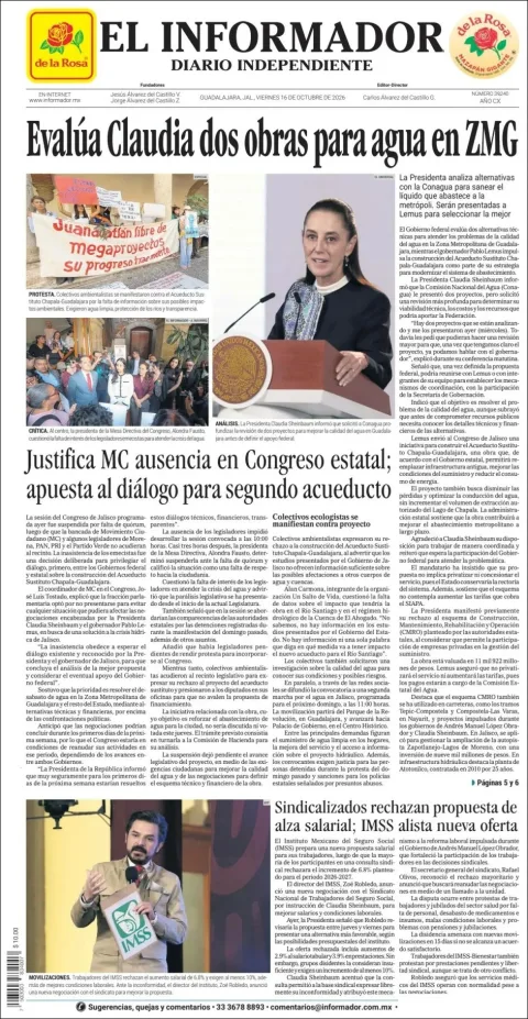 Portada de El Informador