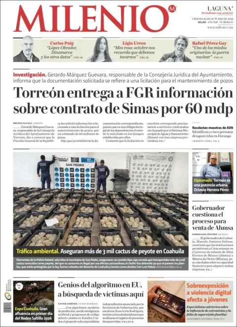 Portada de Milenio Laguna