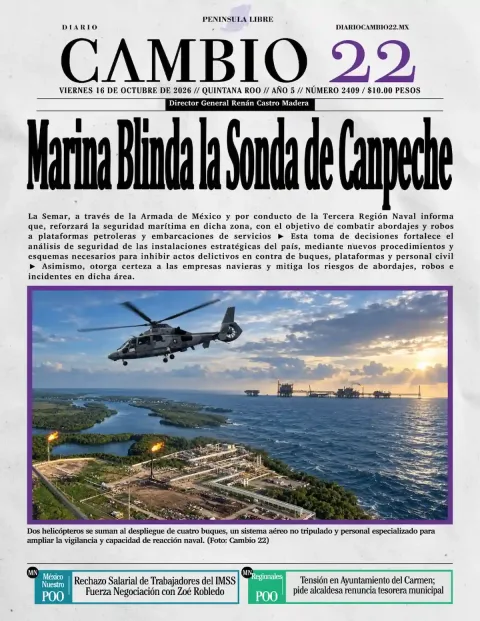 Portada de Diario Cambio 22 (Contraportada)