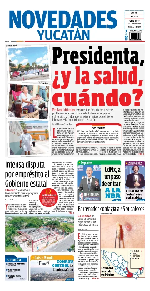 Portada de Novedades Yucatan