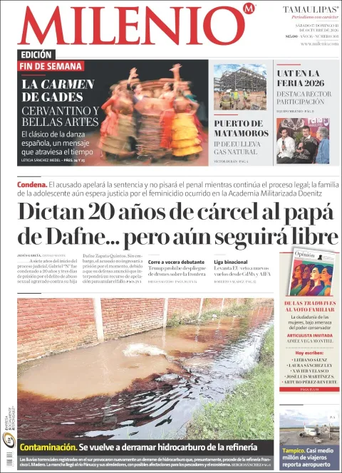 Portada de Milenio Tamaulipas