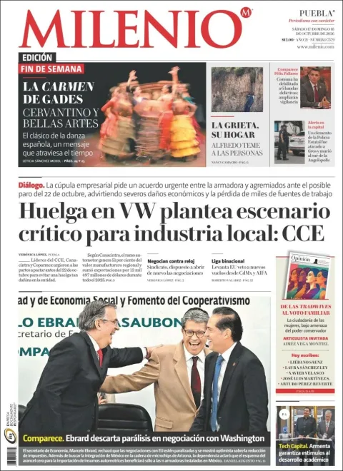 Portada de Milenio Puebla