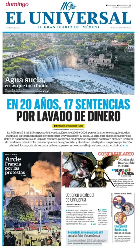 Portada de El Universal