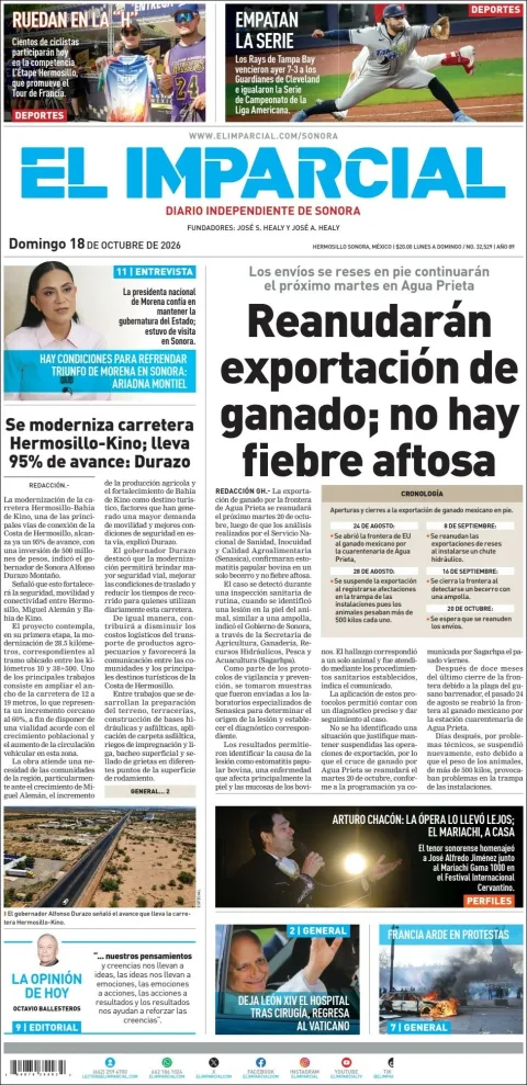 Portada de El Imparcial