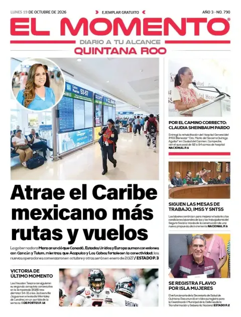 Portada de El Momento Quintana Roo