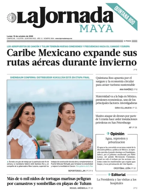 Portada de La Jornada Maya Quintana Roo