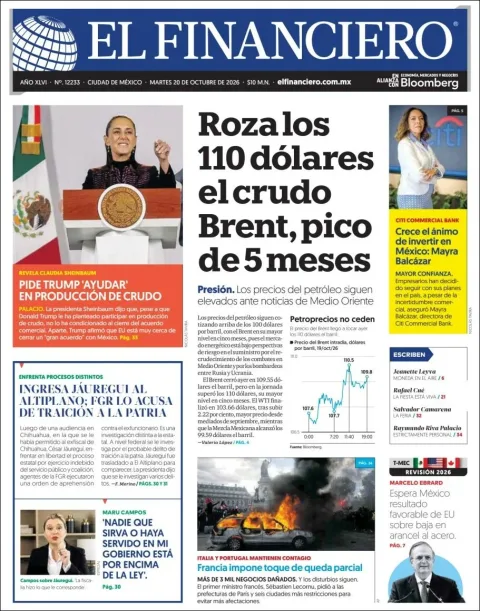 Portada de El Financiero