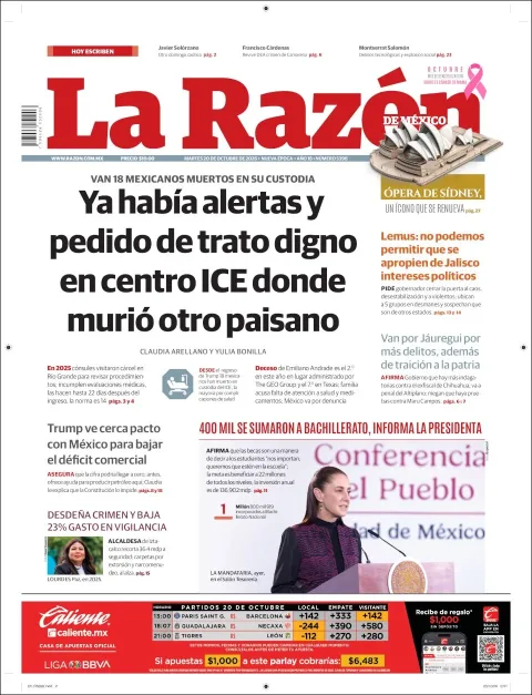 Portada de La Razon