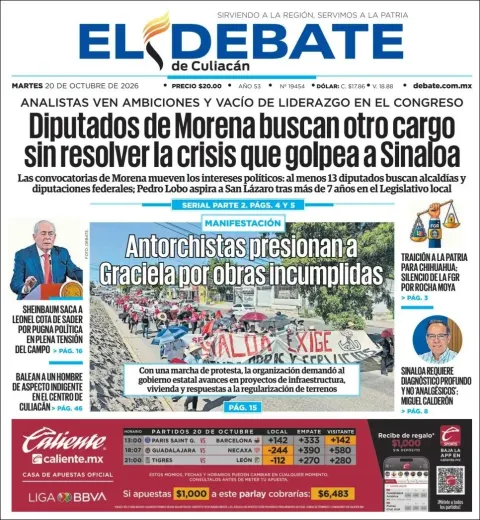 Portada de El Debate de Culiacán