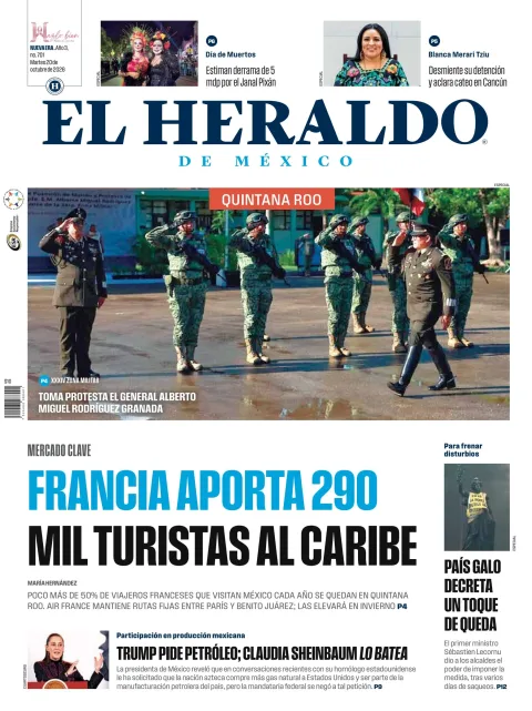 Portada de El Heraldo de México - Quintana Roo