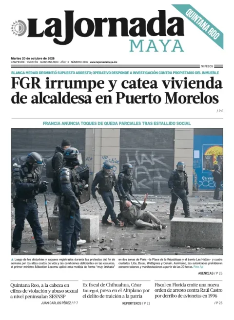 Portada de La Jornada Maya Quintana Roo